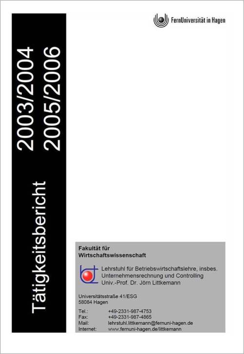 Tätigkeitsbericht 2003 bis 2006