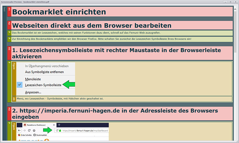 Anzeige der Vorschau im PAC