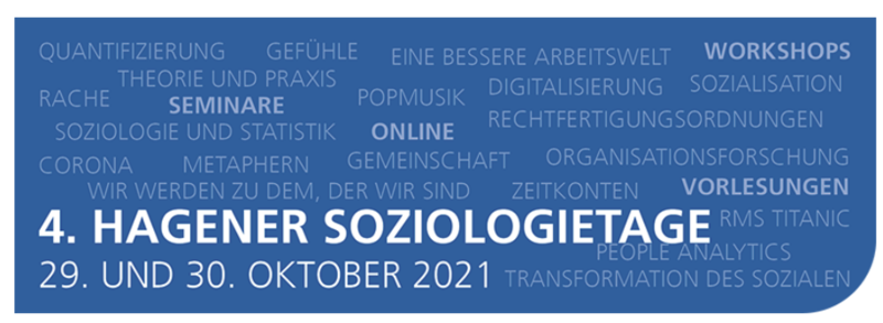 Titelbild 4. Hagener Soziologietage 29. und 30. Oktober