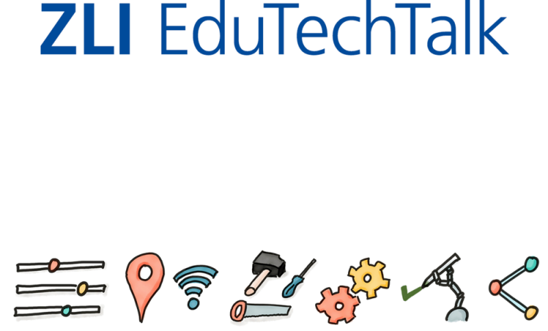 Logo EduTechTalk mit Schrift und mehreren Werkzeugen